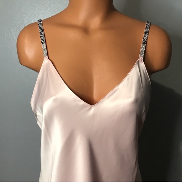 Victoria’s Secret Pink Logo Bling Strap Chemise Slip Nightdress Gown SZ M NWT - Picture 6 of 10